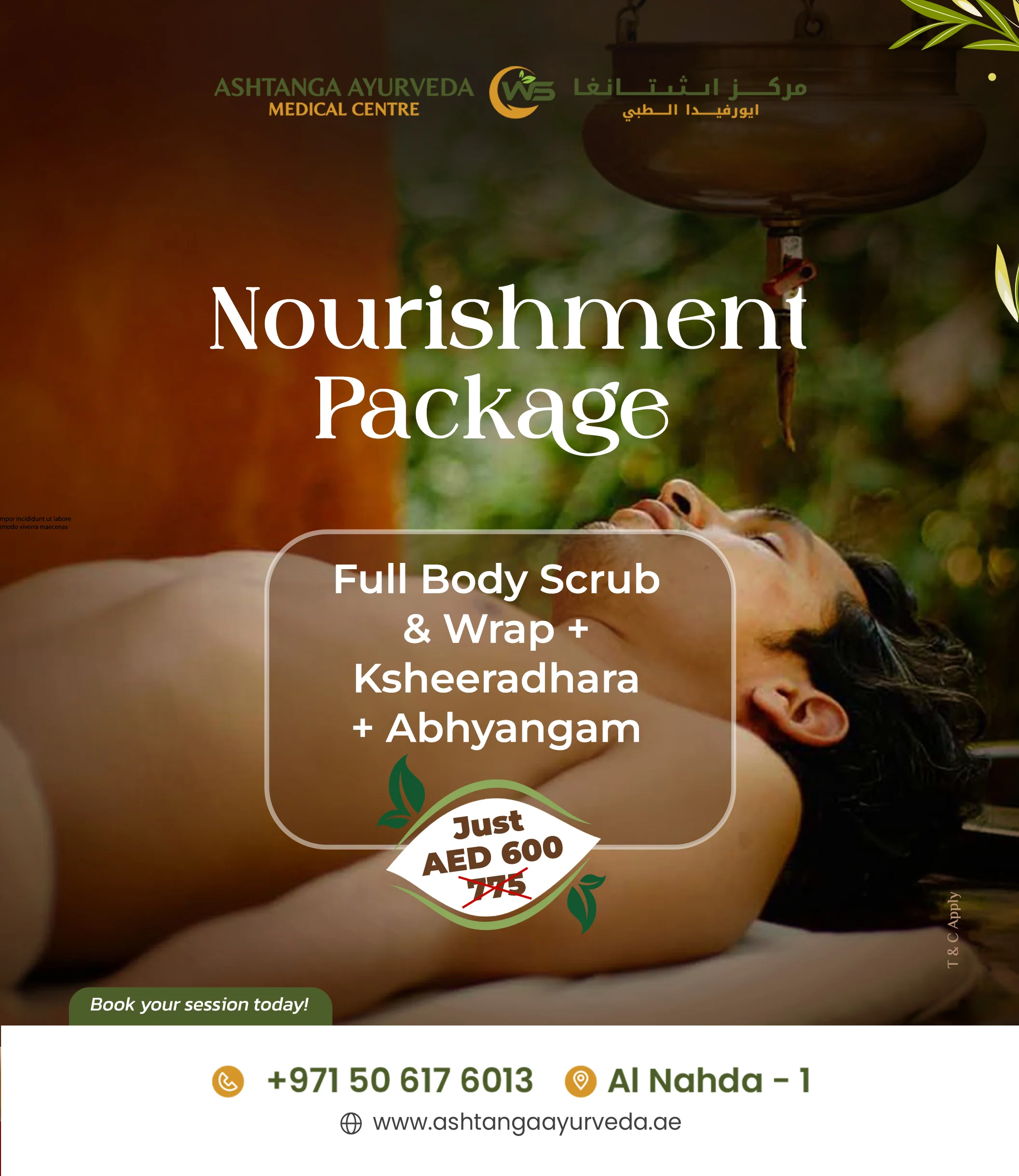 Nourishment Ayurvedic package at Dubai’s leading Ayurveda center